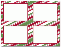 Holiday Stripes 4 Up Postcard - 40 Count