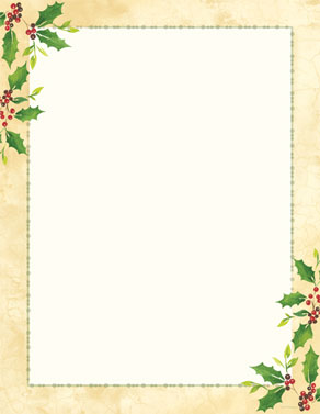 Falling Holly Letterhead - 25 Count