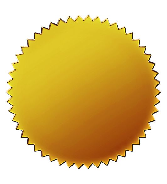 Gold Foil Certificate Seals - 50 Count