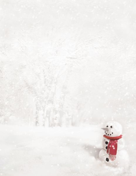 Snowman with Red Scarf Letterhead