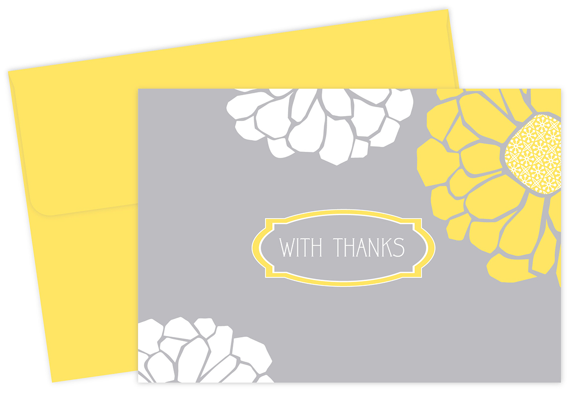 Sunny Flowers Thank You Notecard 24CT