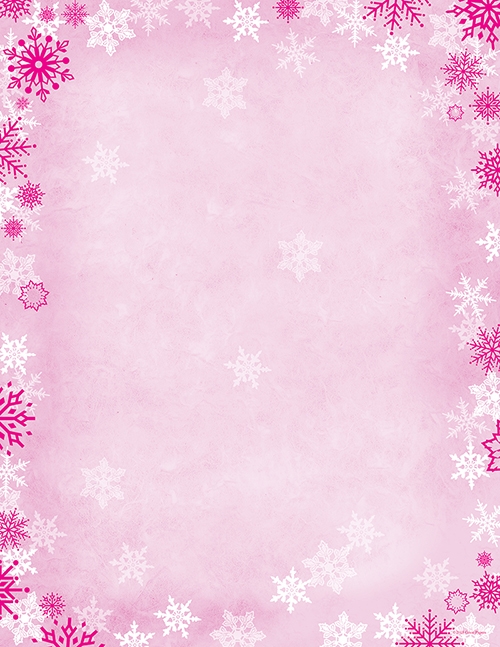Pink Snowflake PINK FOIL Letterhead - 80 COUNT