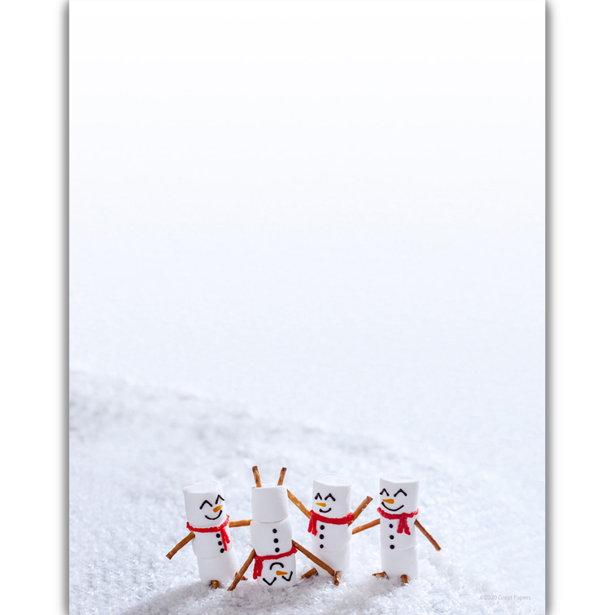 Marshmallow Snowmen Holiday Letterhead