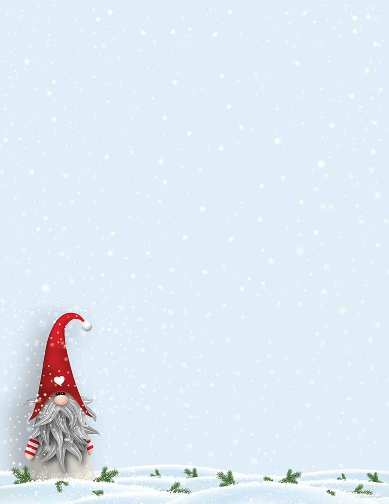 Snow Gnome Foil Holiday Letterhead, 25 CT