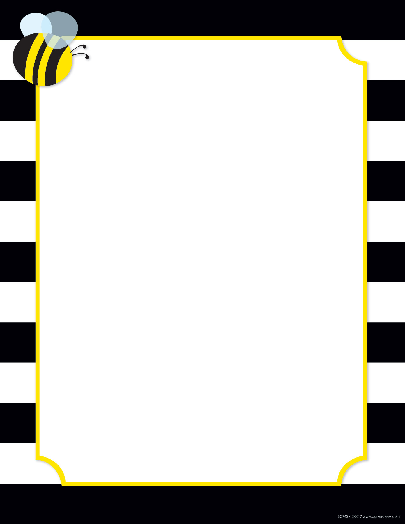 Wide Stripes with Bee Letterhead - 50Count