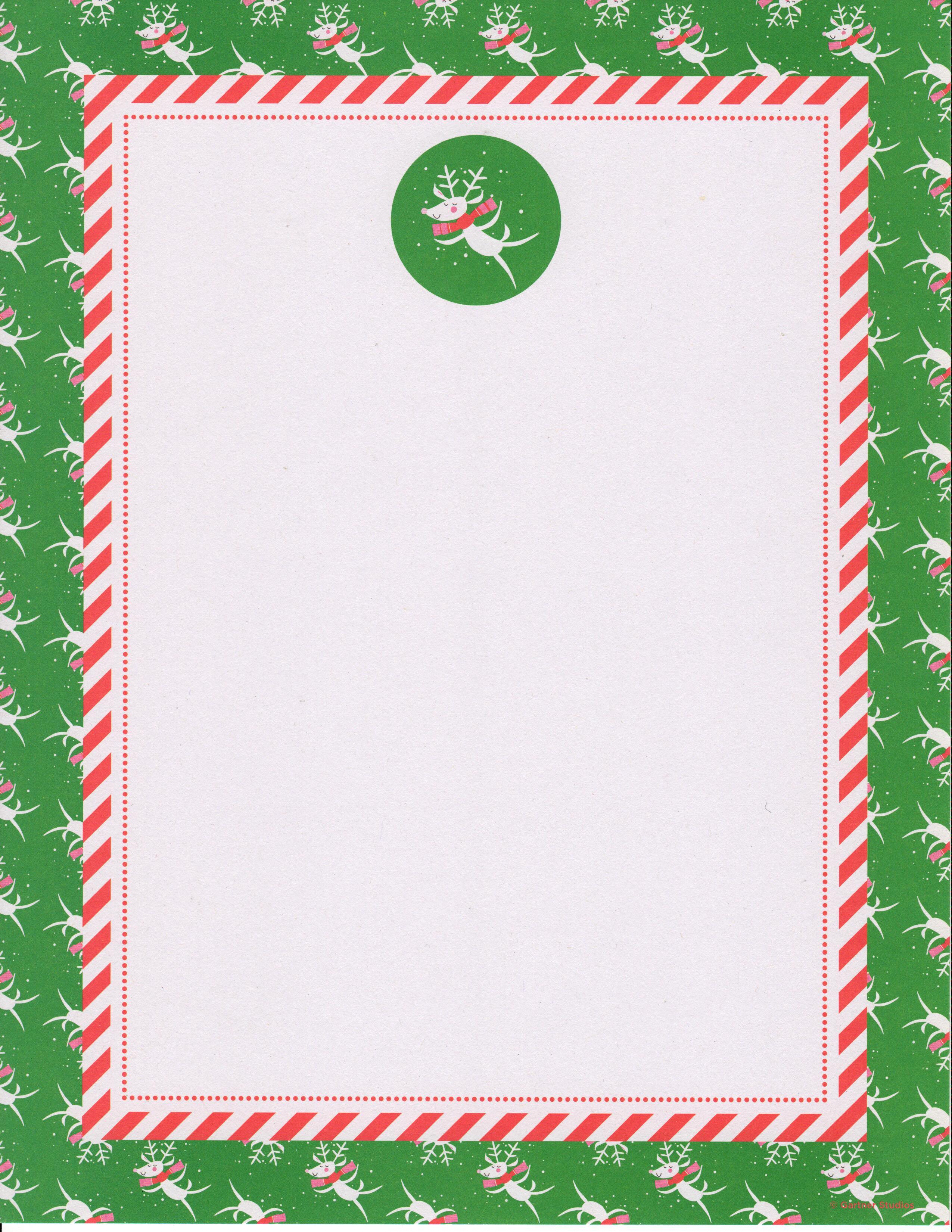 Whimsy Reindeer with Green Border - 25 Count