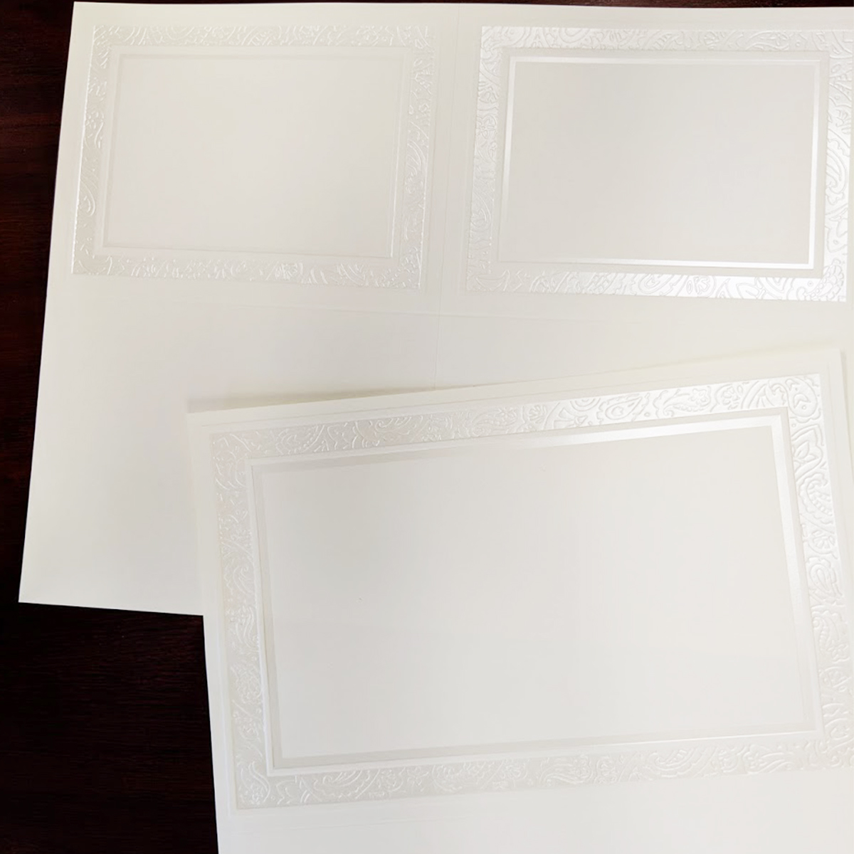 Embossed Pearl on Cream Wedding Invitation Kit [DP922289669] Designer
