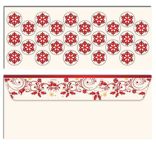 Classic Red Christmas #10 Envelope with Seals - 25 Count