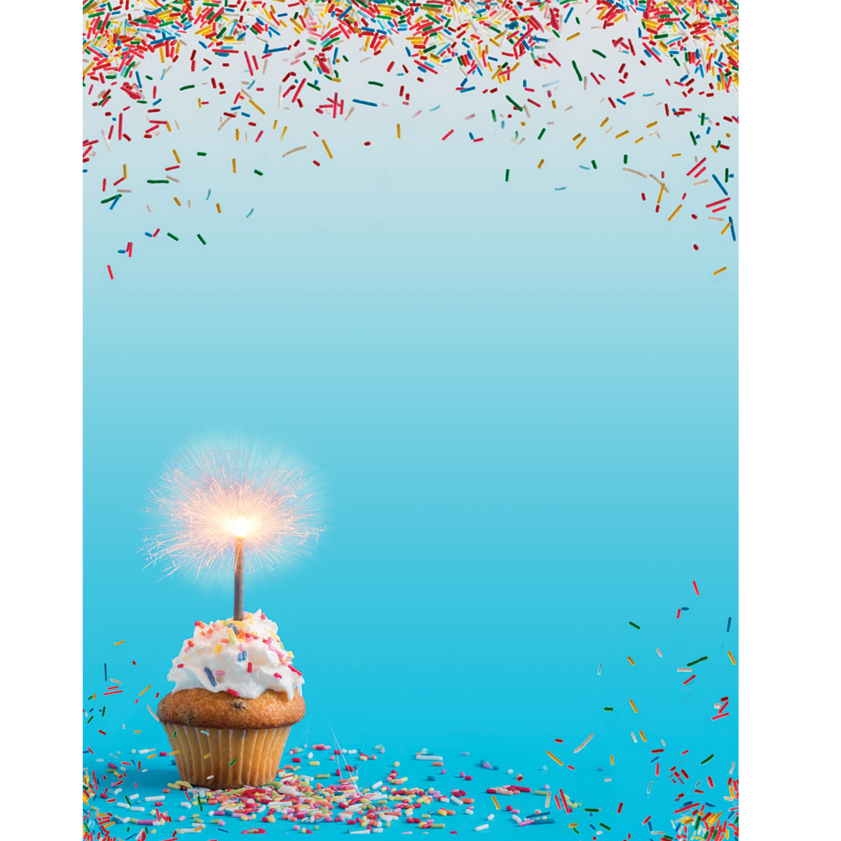 Sparkle Cupcake Letterhead - 50 Count